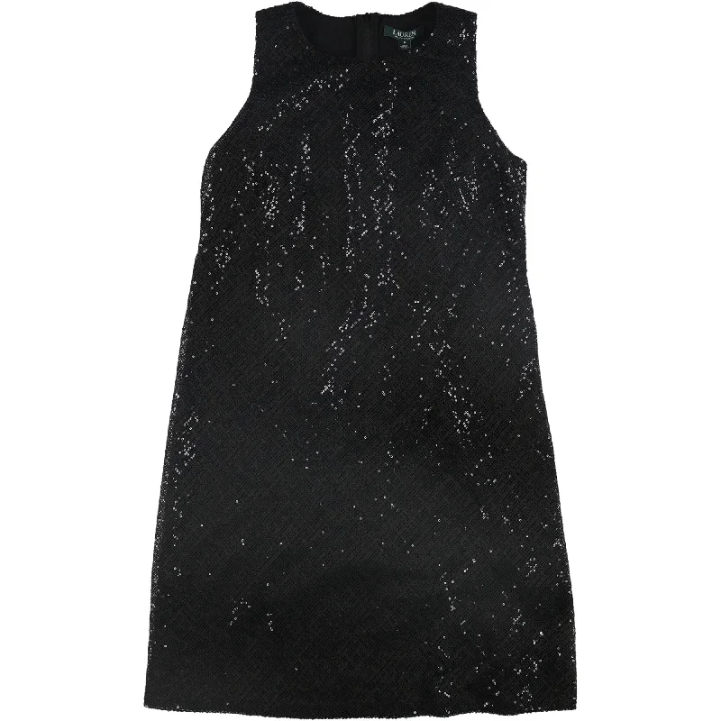 Ralph Lauren Womens Sequined Shift Dress Sequin A-line Dress