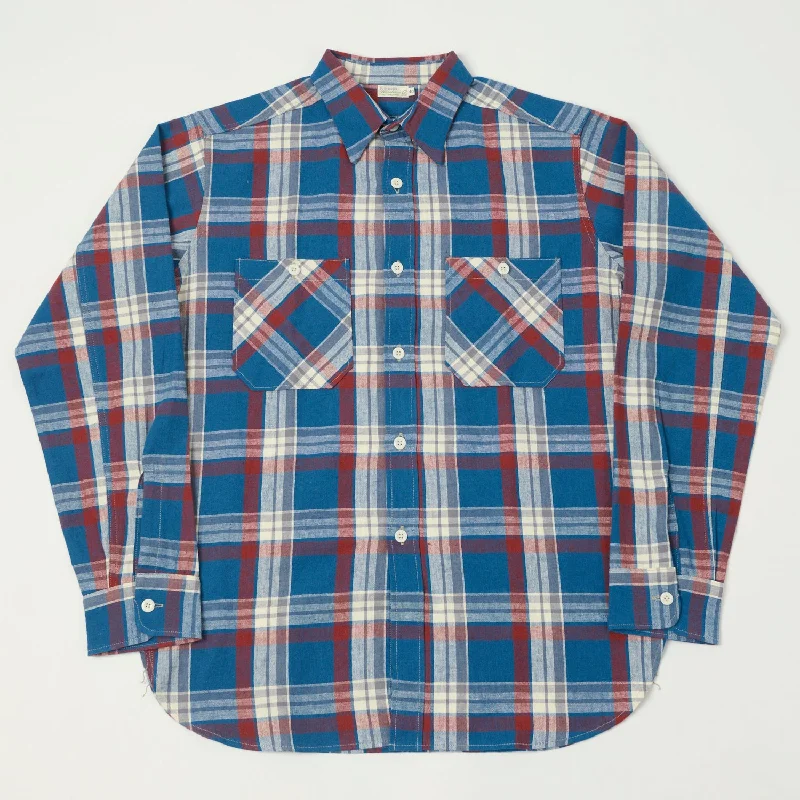 Warehouse & Co 3055 'B Pattern' Check Work Shirt - Blue