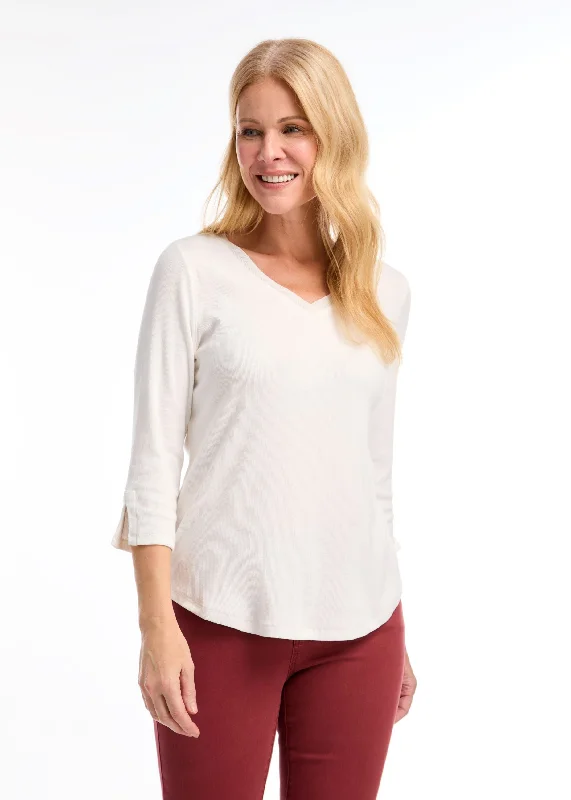 FDJ Ivory V-Neck Top