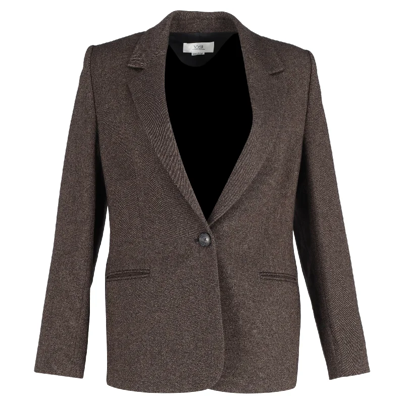 Victoria, Victoria Beckham Fitted Jacket In Brown Wool Buttoned Blazer for Women