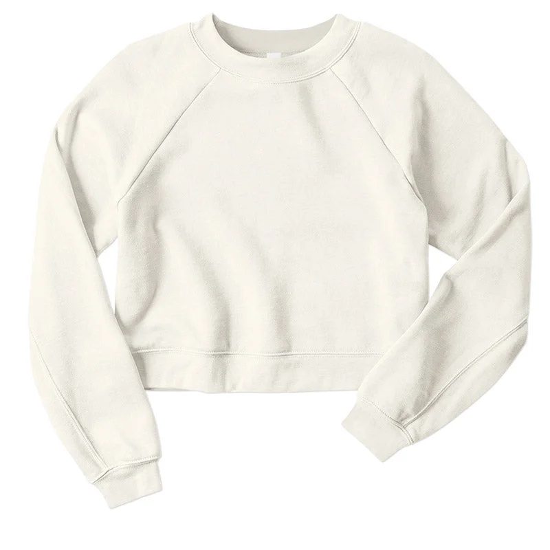 Ladies Raglan Cropped Fleece Bold Hoodie Sweatshirt