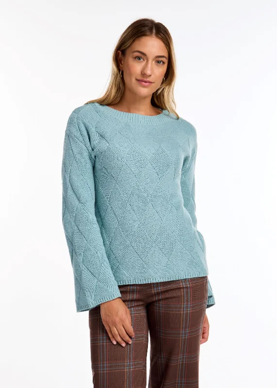 FDJ Aqua Long Sleeve Boatneck Sweater