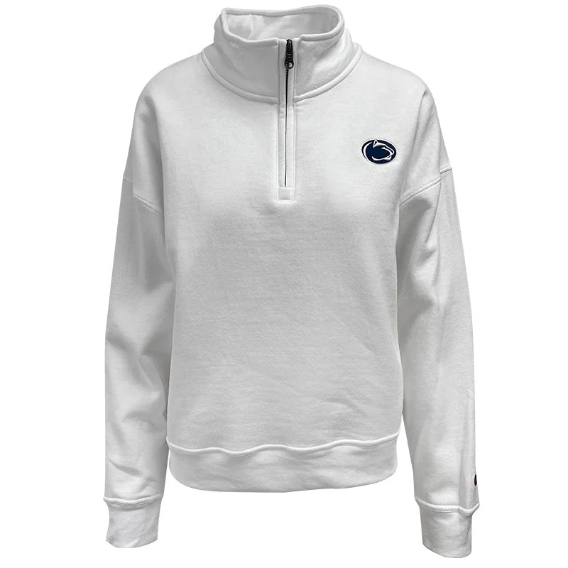 Champion Ladies Powerblend 1/4 Zip Long Hoodie Sweatshirt