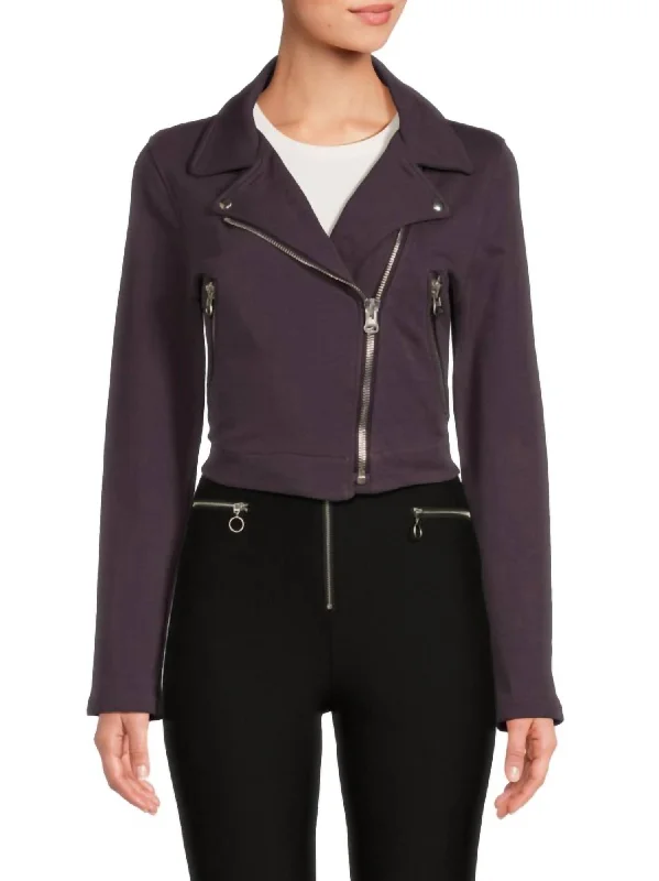 James Perfecto Jacket In Deep Purple Double Button Blazer