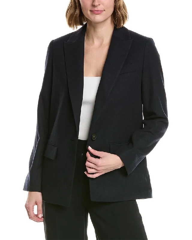 Vince Boyfriend Wool-Blend Blazer Long Sleeve Women’s Blazer