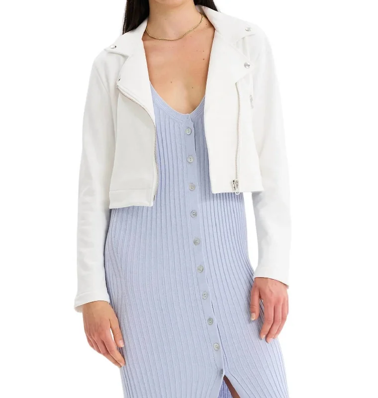 James Perfecto Jacket In White Structured Blazer Look