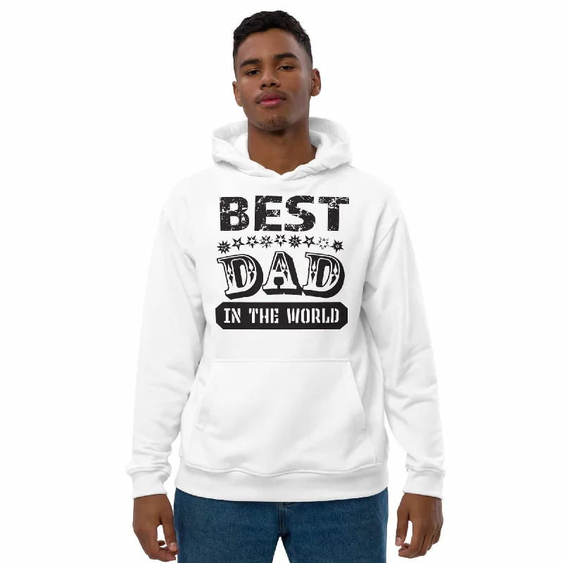 Best Dad In The World Father's Day Gift Ideas Eco Hoodie - White Oversized Hoodies for Women