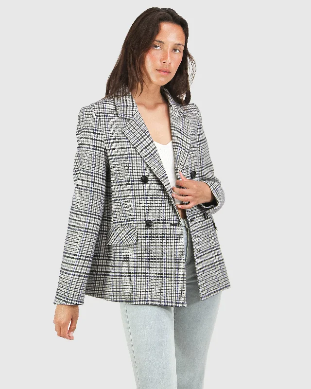 Piccadilly Wool Blend Plaid Blazer Oversized Blazer Look