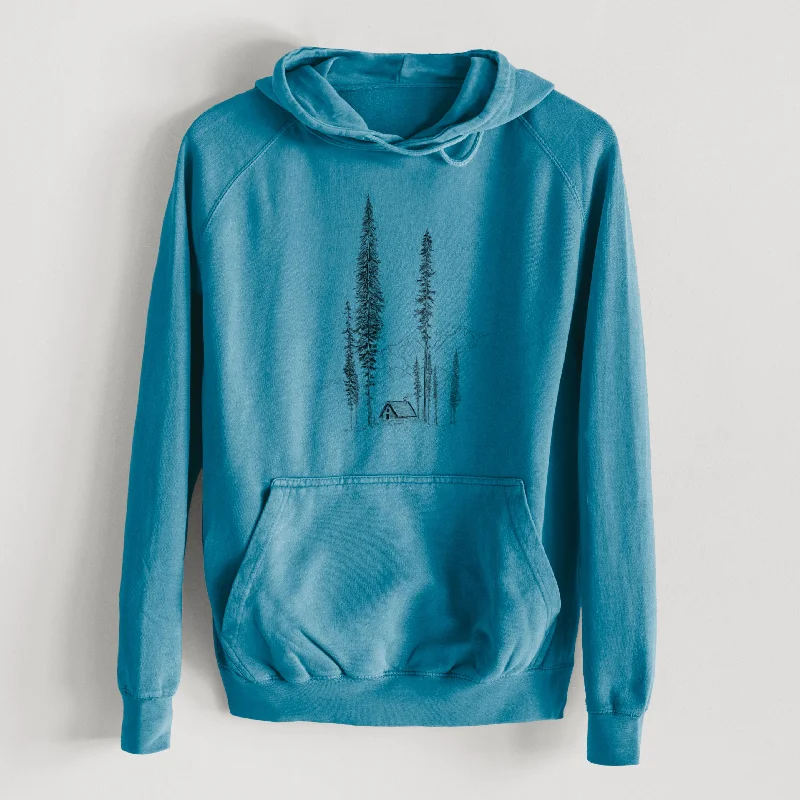 Mountain Pine Cabin Retreat  - Mid-Weight Unisex Vintage 100% Cotton Hoodie Comfort Hoodie Sweatshirt