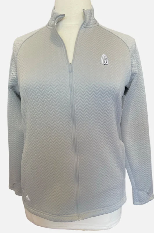 Adidas Gray Full-Zip Textured Golf Jacket w/ Logo Size XL MSP$70