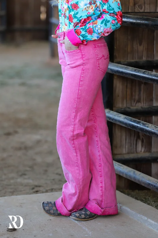 RETRO PINK SIGNATURE TROUSER DENIM