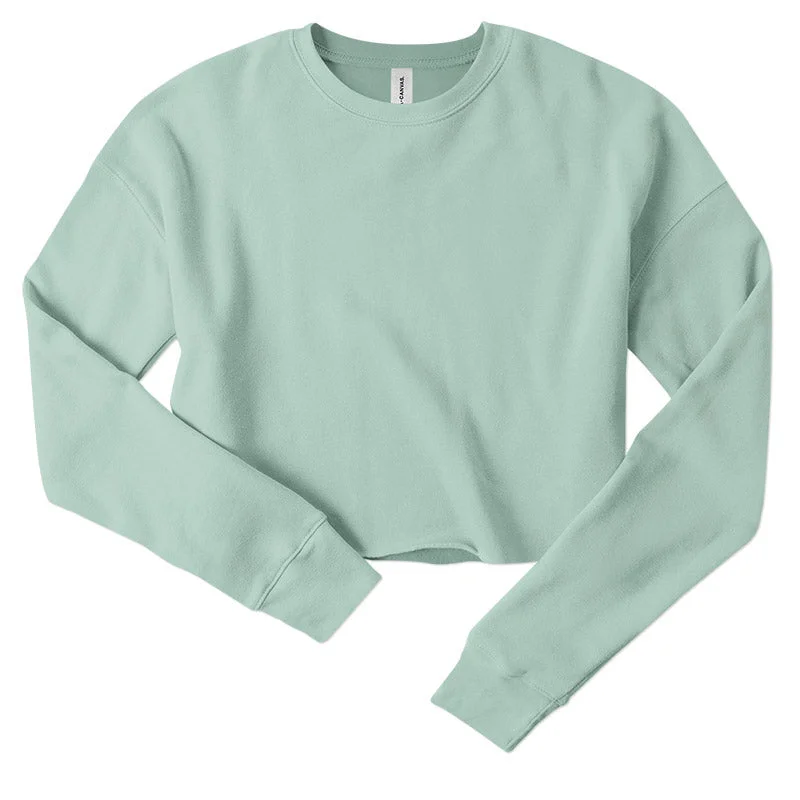 Ladies Cropped Fleece Crew Graphic Sweatshirts Collection