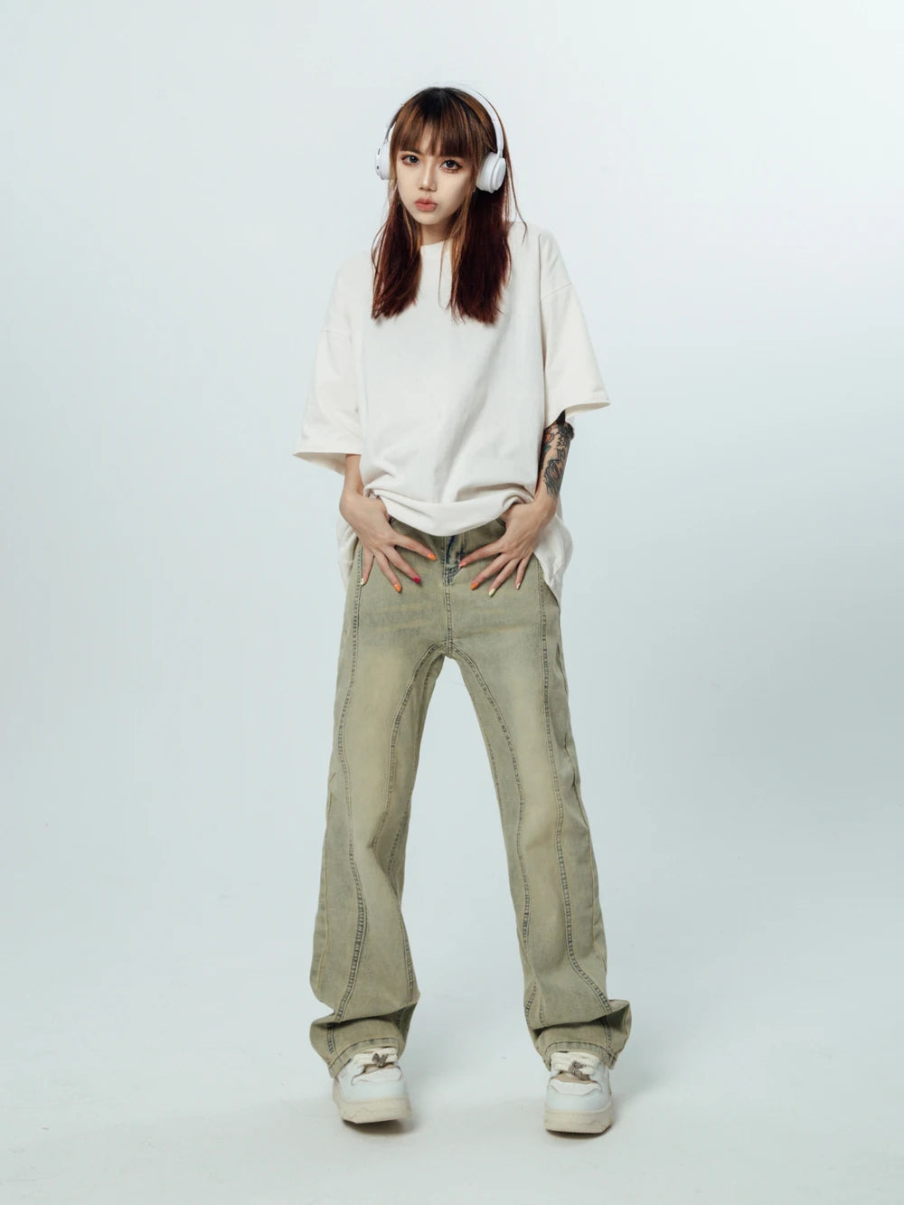 DressBetty - 2024 Korean Baggy Graphic Y2K Jeans