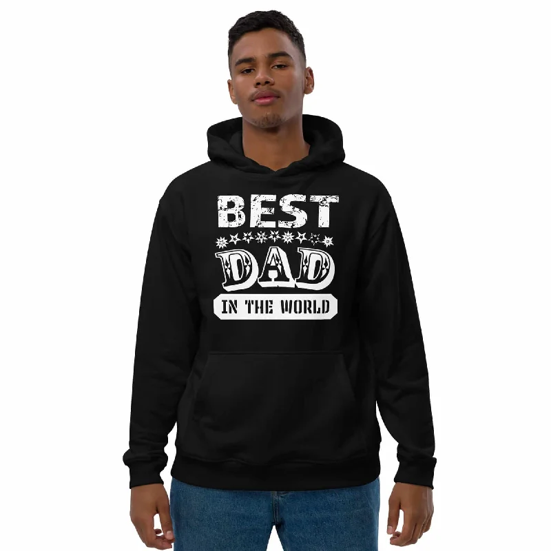 Best Dad In The World Father's Day Gift Ideas Eco Hoodie - Black Warm Hoodie Sweatshirt