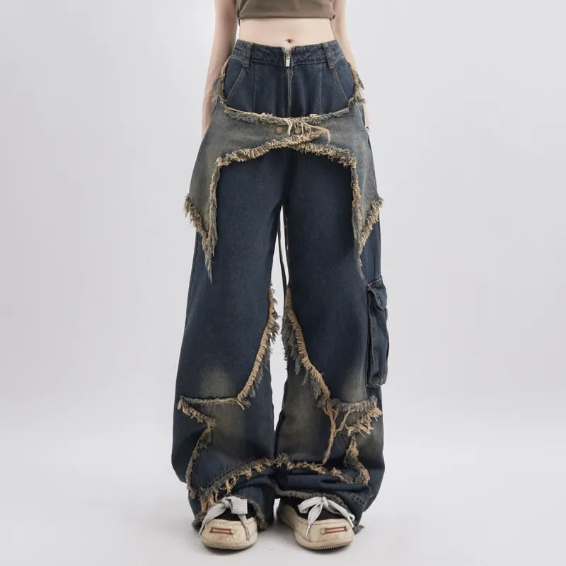 DressBetty - 2024 Blue Fashion Hip Hop Vintage Straight Autumn Women's Jeans