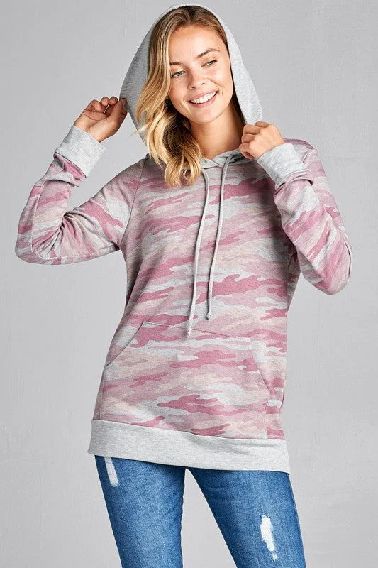 E Luna Camouflage Sweatshirt Printed Hoodies for Women