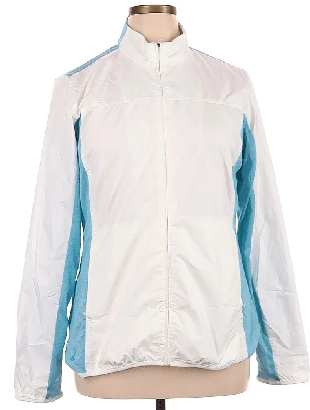 Adidas White Full-Zip Jacket w/ Blue Striped Inserts Size XL. MSP$70