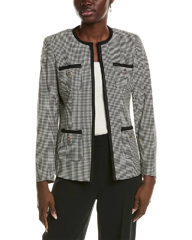 Anne Klein Kissing Front Jacket Blazer with Ruffles