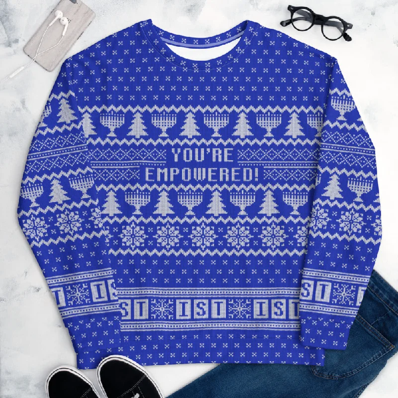 IST Ugly Holiday Unisex Sweatshirt BLUE Warm Sweatshirt Designs