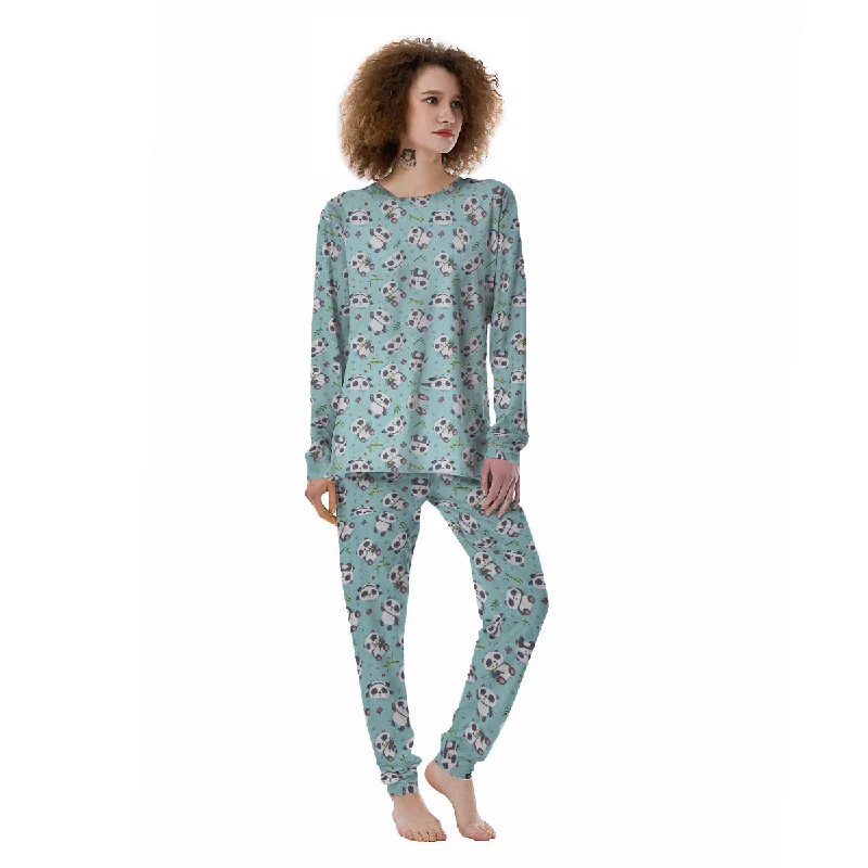 Spring pajama setsBamboo And Cute Panda Print Pattern Women's Pajamas Spring pajama sets