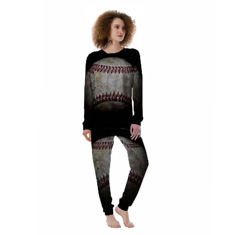 Trendy pajama sets for womenBaseballs Grunge Print Women's Pajamas Trendy pajama sets for women