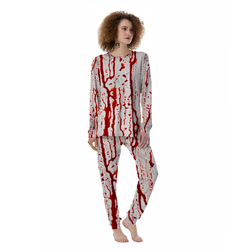 Spring pajama setsBlood Drip Print Women's Pajamas Spring pajama sets