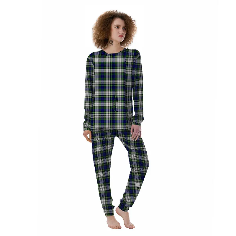 Best pajama sets for honeymoonBlue Green And White Plaid Print Pattern Women's Pajamas Best pajama sets for honeymoon