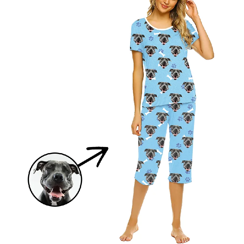 Softest pajama setsCustom Photo Pajamas For Women Dog Paw Footprint Softest pajama sets