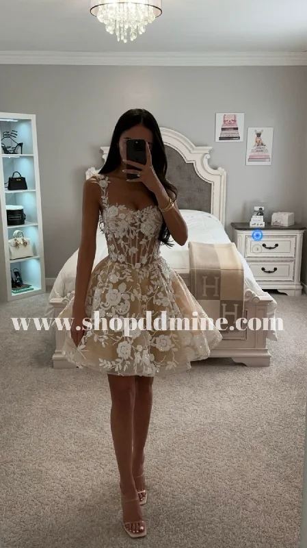 Beach mini dressesWHITE-NUDE SHORT SEQUIN FLORAL PRINT A LINE MINI DRESS Beach mini dresses