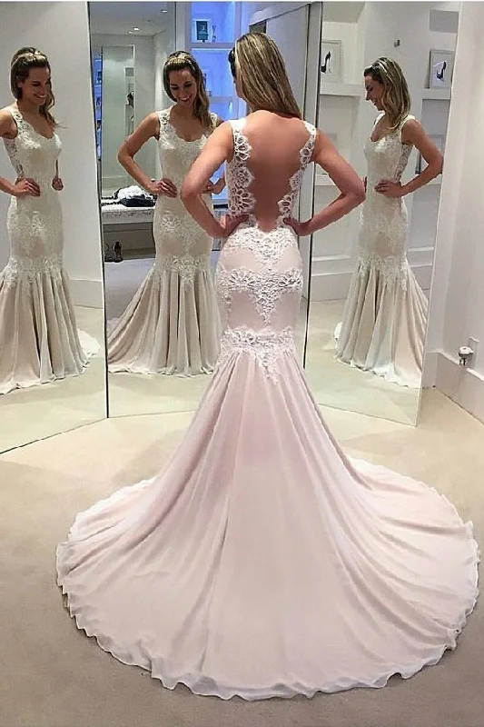 Maggie Sottero wedding dresses2024 New Arrival Wedding Dresses Mermaid Chiffon With Applique P462QC7P Modern Lace Gown