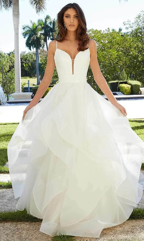 Courthouse wedding dressesMori Lee Bridal 5977 - Sleeveless Plunging Sweetheart Wedding Dress Full Skirt Wedding