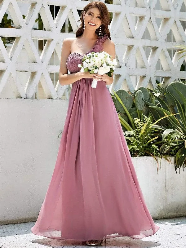 Budget-friendly maxi dressesChiffon One Shoulder Maxi Long Bridesmaid Dresses for Women Designer maxi dresses