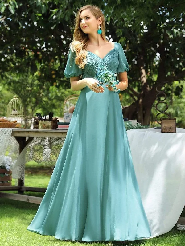 Revolve maxi dressesV-neck Lantern Sleeves Maxi Chiffon Bridesmaid Dress Shein maxi dresses