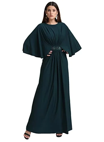 Best value maxi dressesKazo Embellished Polyester Blend Round Neck Women's Maxi Dress (Green,Small) Discounted maxi dresses