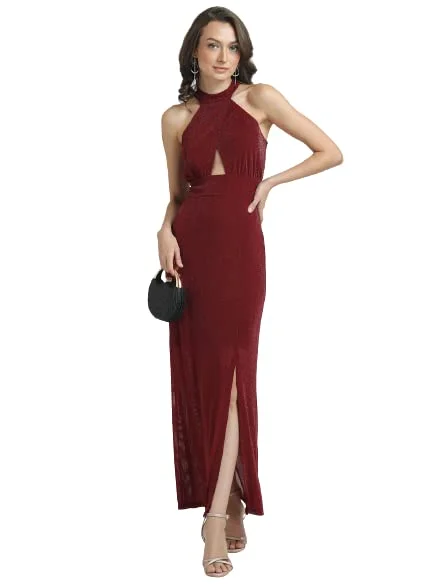 Shein maxi dressesKazo Women's Polyester Bodycon Maxi Casual Dress (124177MAROONM_Red PrettyLittleThing maxi dresses