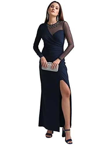 Best maxi dresses for formal eventsKazo Women's Polyester Bodycon Maxi Casual Dress (124787DRBLXS_Blue Best maxi dresses for casual wear