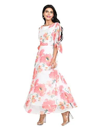 Halter maxi dressesZink London Women's White Floral Print A-Line Maxi Dress Corset maxi dresses