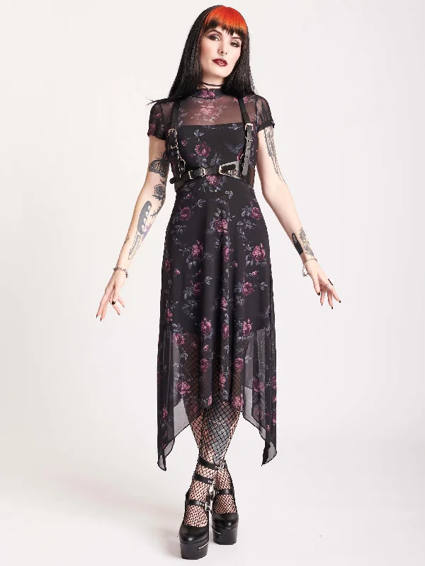 Corset midi dressesFloral Mesh Midi Dress Corset midi dresses