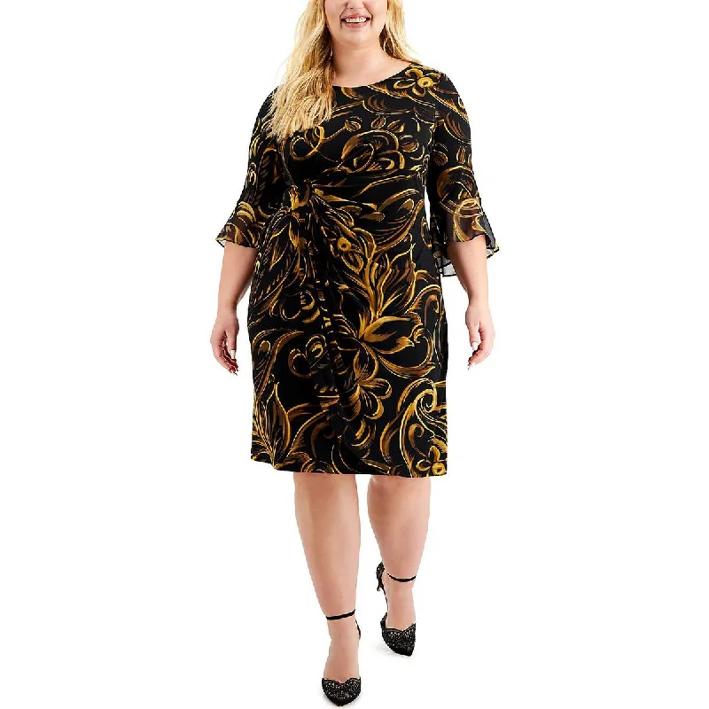 Velvet floral dressesConnected Apparel Womens Plus Printed Knee Sheath Dress Velvet floral dresses