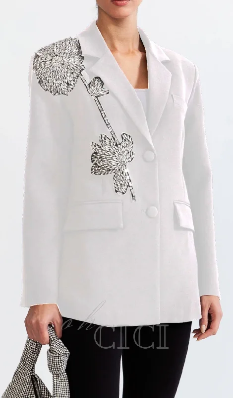 Lace floral dressesFLORAL EMBELLISHED BLAZER IN WHITE Lace floral dresses