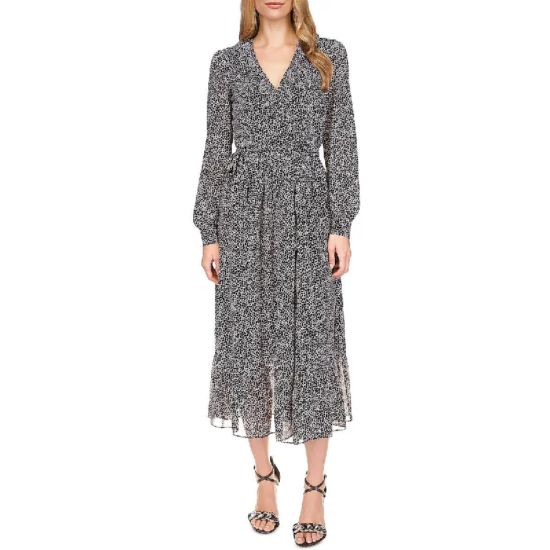 Cottagecore floral dressesMICHAEL Michael Kors Womens Chiffon Giraffe Print Wrap Dress Cottagecore floral dresses