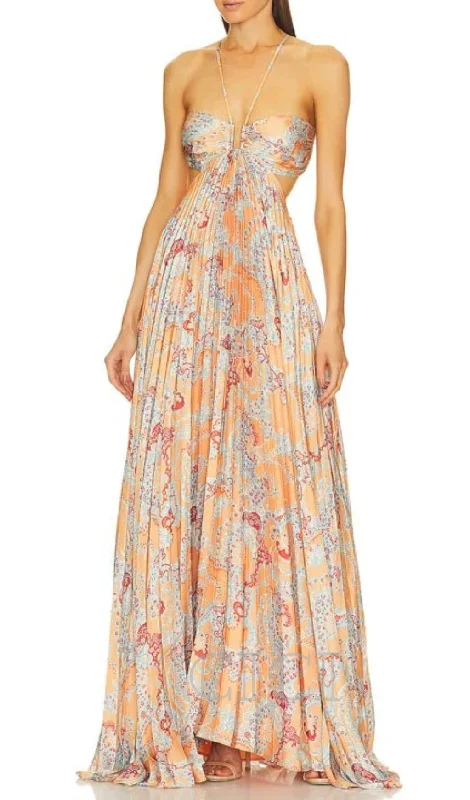 Short floral dressesMOIRA CUTOUT FLORAL PRINTED HALTERNECK GOWN Short floral dresses