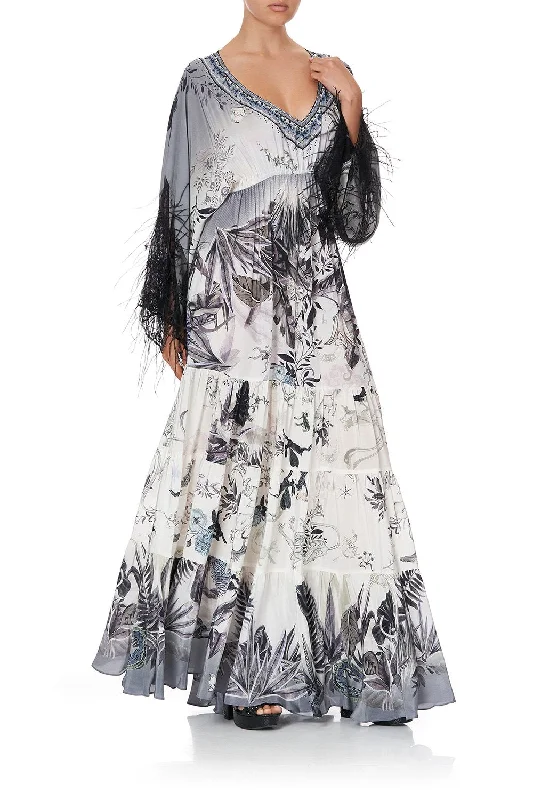 PANEL DRESS WITH LACE SLEEVE MOONLIT MUSINGS White Lace Dress